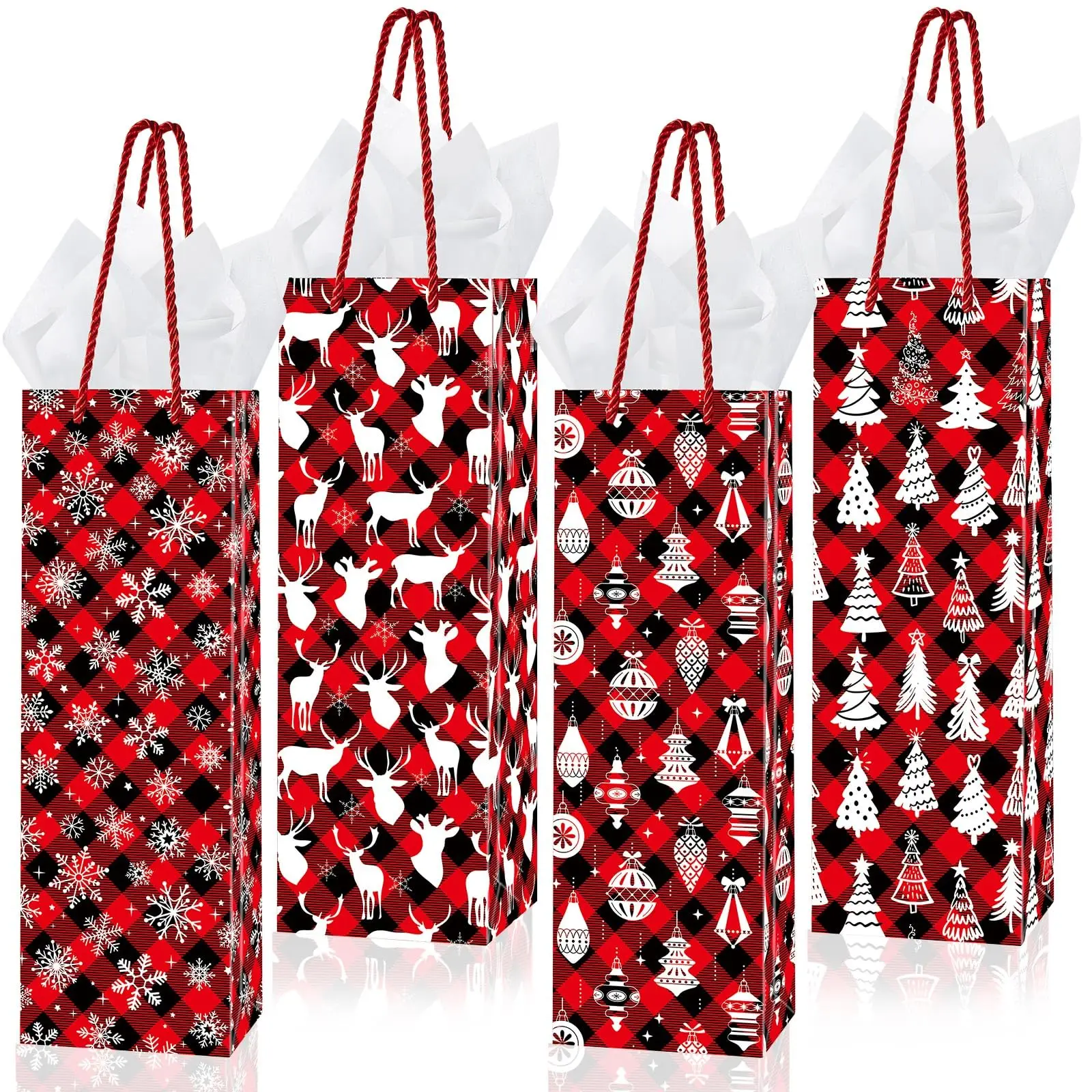 Wholesale Thickened Custom Paper Single Wine Bottle Bag