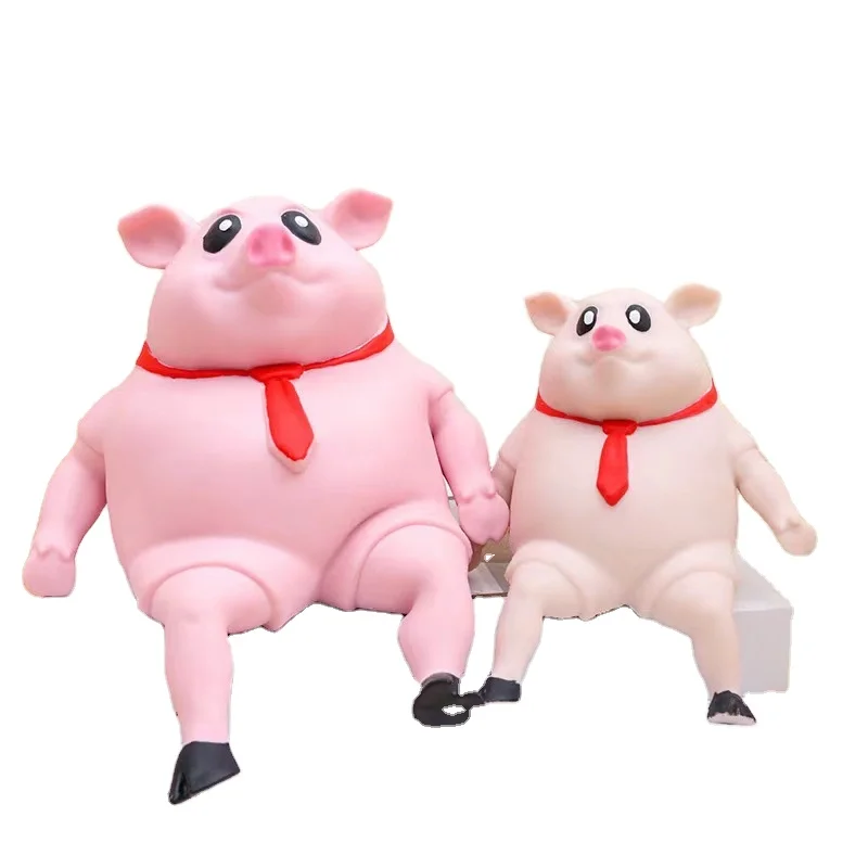 Wholesale Tiktok Pop Funny Stretchy Pigs Kids Squishy Animal With Sand Soft Cute TPR Stress Relief Fidget Sensory Toy