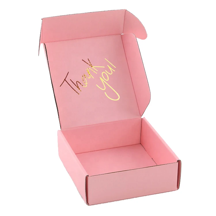 Factory Corrugated Paper Custom Packaging Mailer Pink Boxes With Printing
