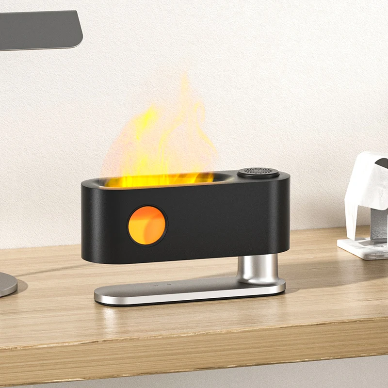 2022 simulation 3d flame air humidifier diffuseur USB 180ml ultrasonic fire lamp essential oil aroma diffuser with flame