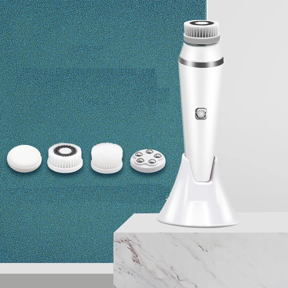 Portable 4-in-1 multifunctional cleanser for deep pore cleaning rechargeable OEM ODM Cleansing brush
