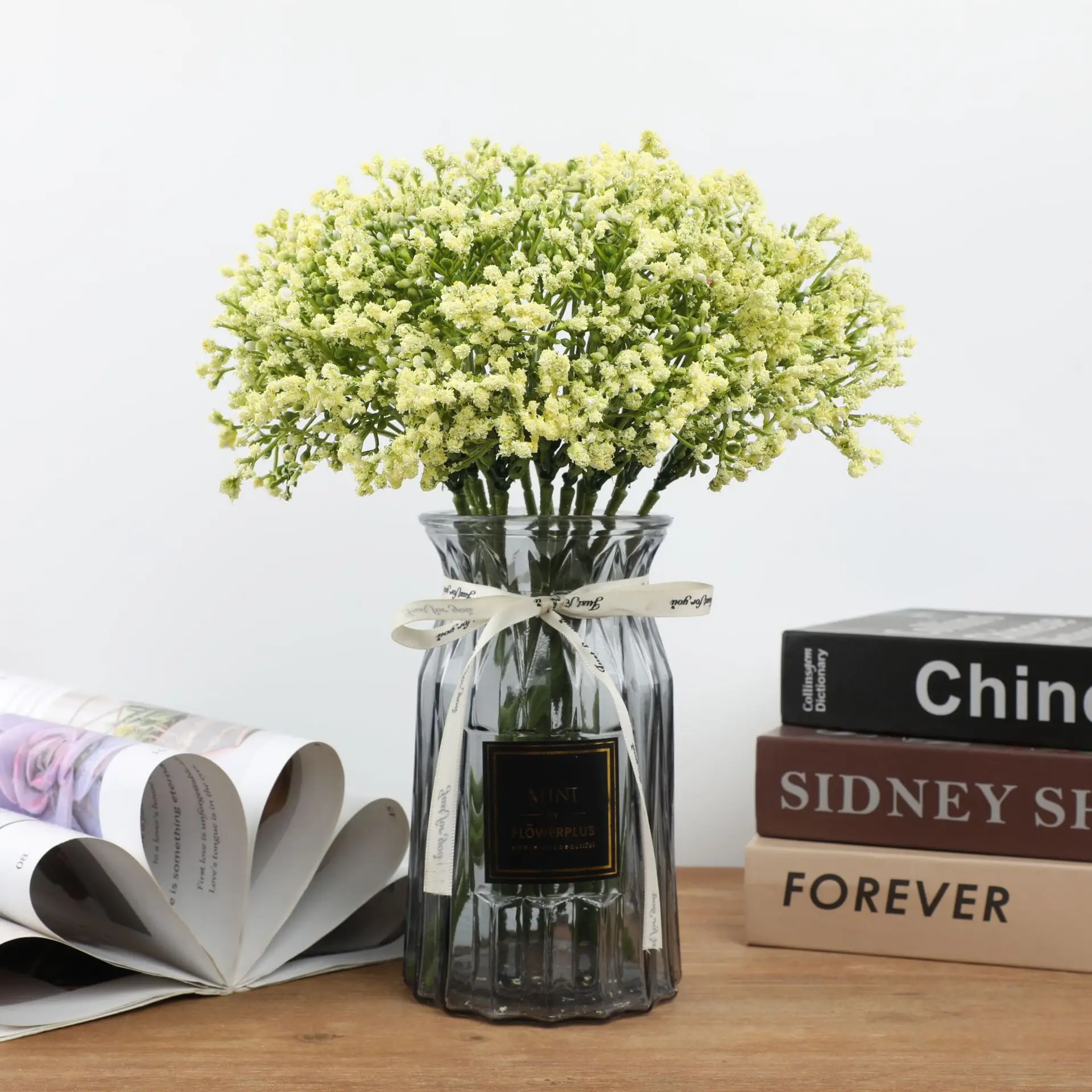 Plastic Babysbreath Artificial Gypsophila Flowers Bouquet Mini Faux Baby Breath For Wedding Table Garland Wall Decor