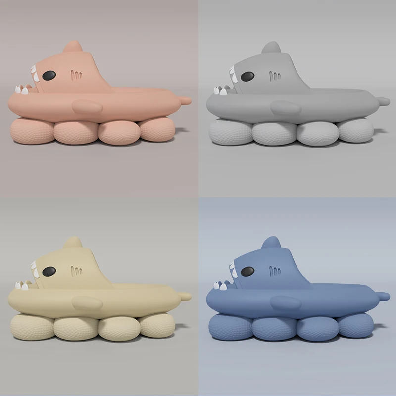 New Design Adult Shark Slippers Shark Slides Drop Shipping Products 2024 Cloud Shark Slides Shoes Original Design Supplier