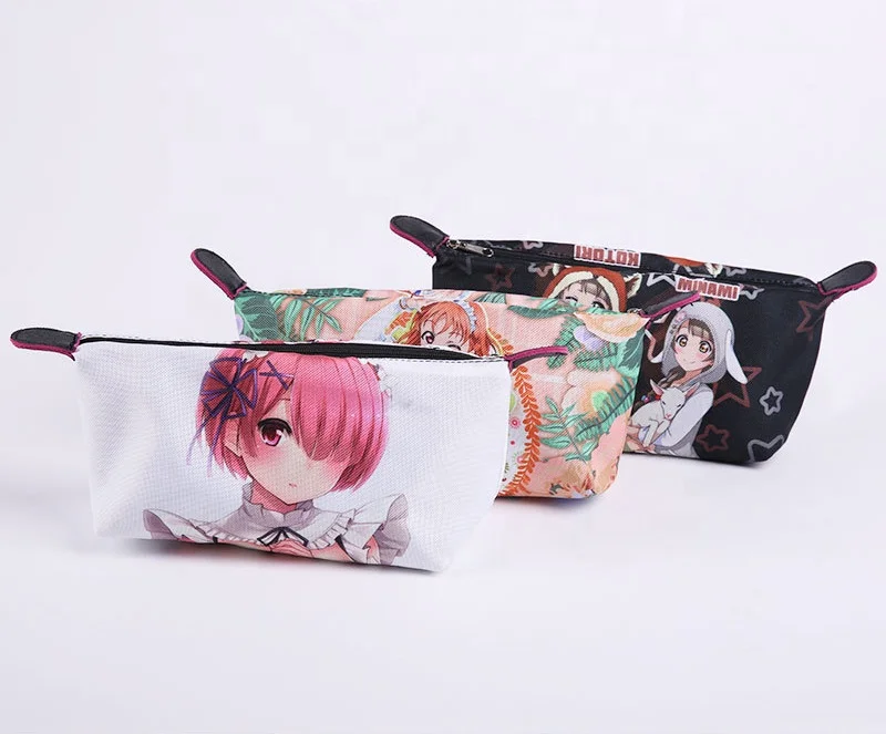 Trendy polyester printing cartoon boys school custom printing pencil case bag with zipper