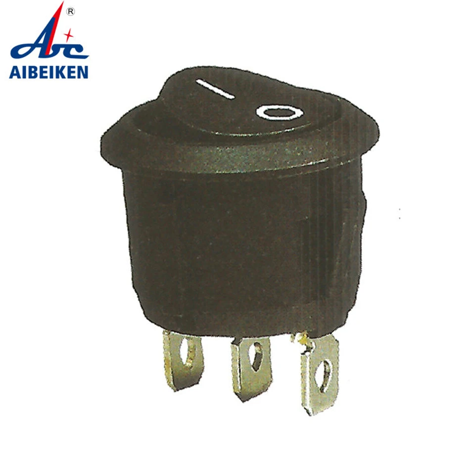Widely Using Plastic Round ON-ON 2 Position 3Pin Automotive IP40 M20 Mini Black Rocker Switch for Machine