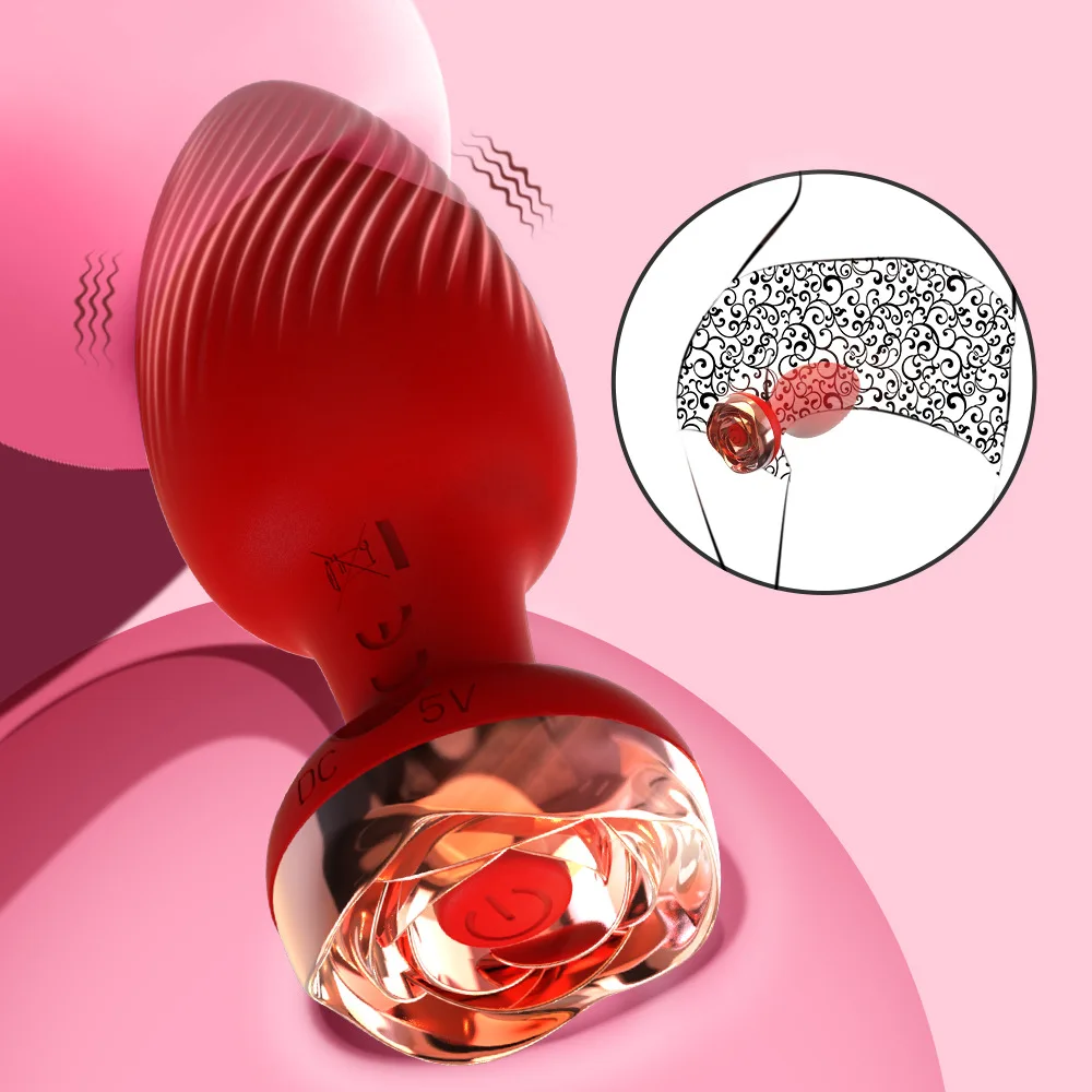 Factory Supply 10 Frequency Remote Control Rose Anal Plug vibrator Anal massage Vibrating Sex Machine Anal Plug For Women