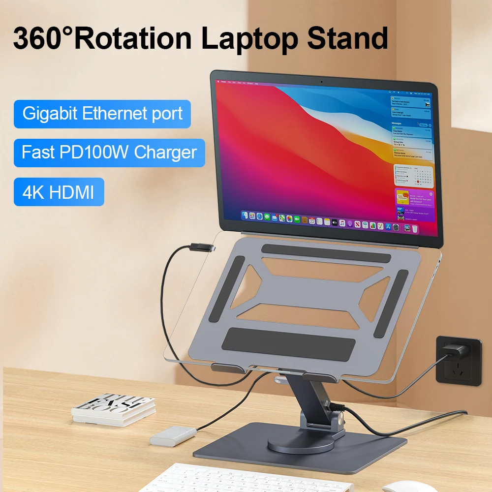 7-in-1 usb hub docking station: HDMI 4K, 1000M Ethernet USB 3.0 Ports Type C Hub docking station For Computer Laptop