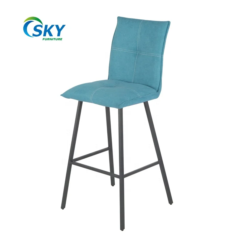 CN Mid Century Modern Bar Stool Velvet PU Fabric Retro Furniture Bar Chairs
