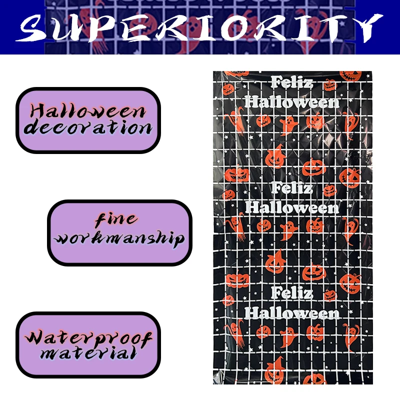 1*2 m Halloween children birthday party curtains factory direct supply festival decorations square foil fringe curtain