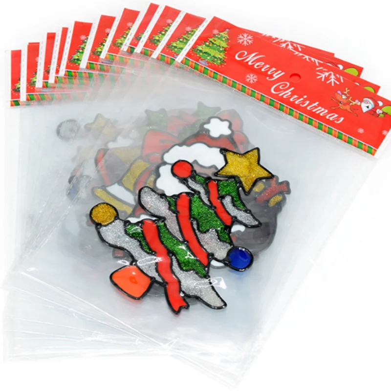 Whole Sale High Quality Removable Waterproof Christmas Ornament Window Stickers