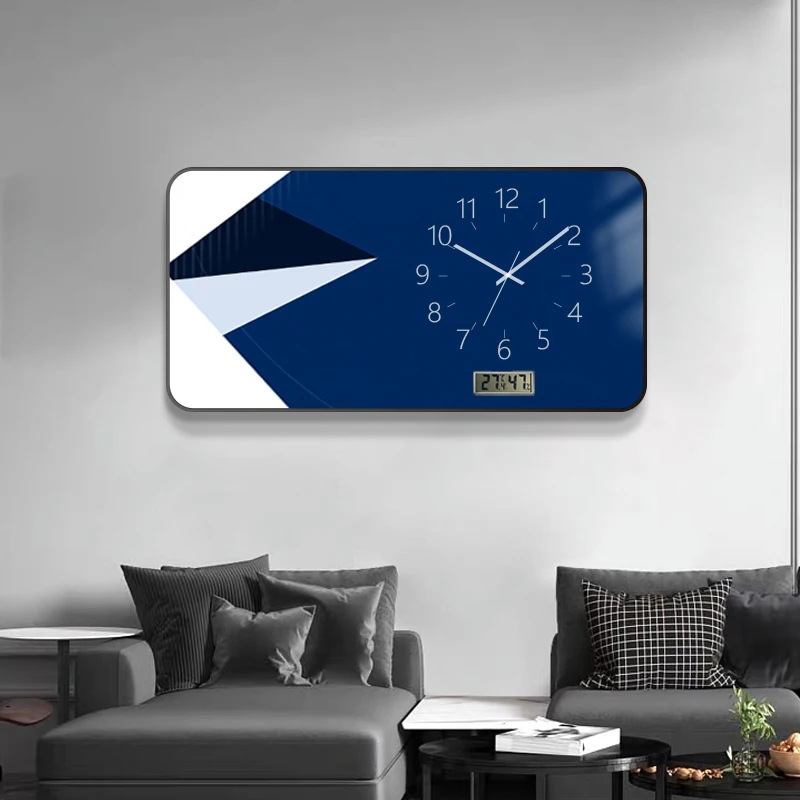 Nordic Large Modern Square Abstract Wall Clock Living Room Home Decoration Simple Fashion Art Porcelain Painting Mural Clock