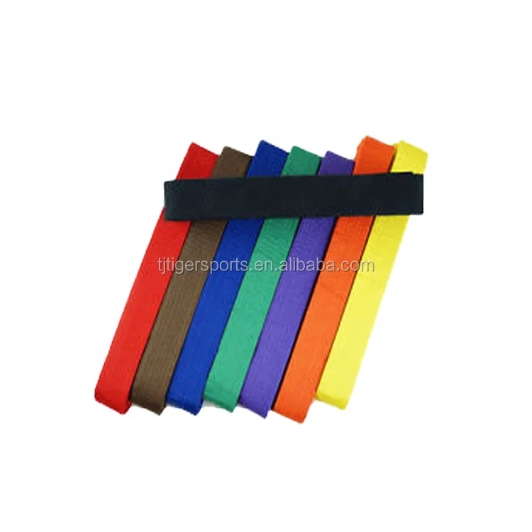 China manufacturer wholesale OEM custom made logo taekwondo belt cotton fabric martial arts belt for taekwondo