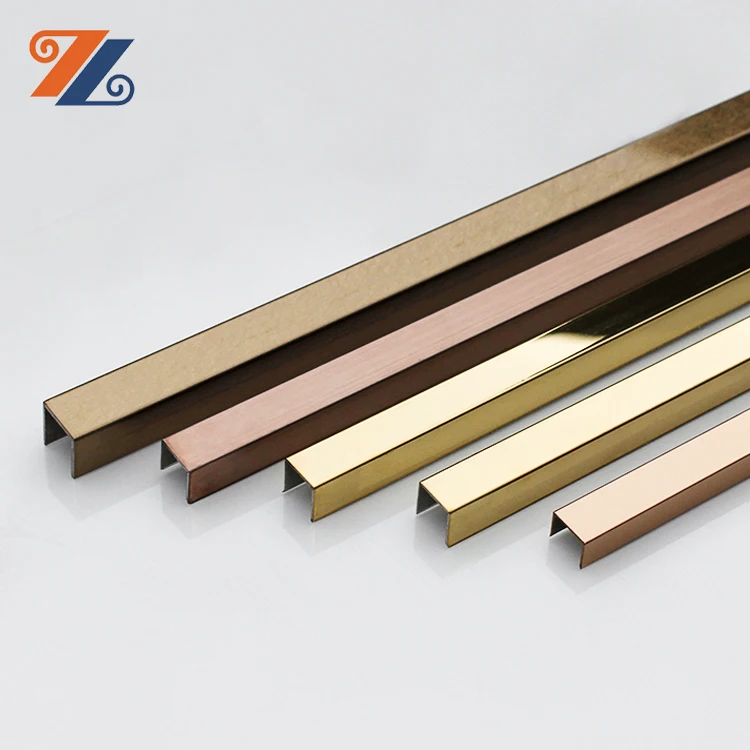 201 304 PVD Color Stainless Steel U Shape Channel For Tile Decoration