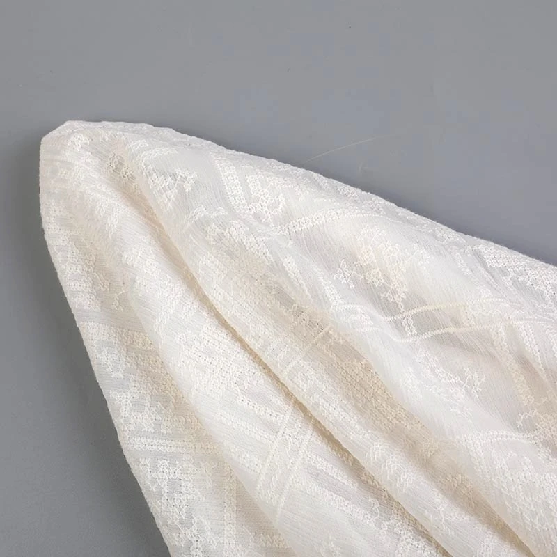 Breathable plant design customized 100% cotton chiffon embroidery fabric for wedding gown