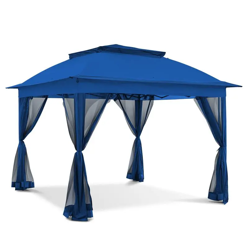 High Quality Solid Hardtop Gazebo Tent Backyard Garden Gazebo Outdoor Deluxe Steel Deluxe Gazebo with Sidewall