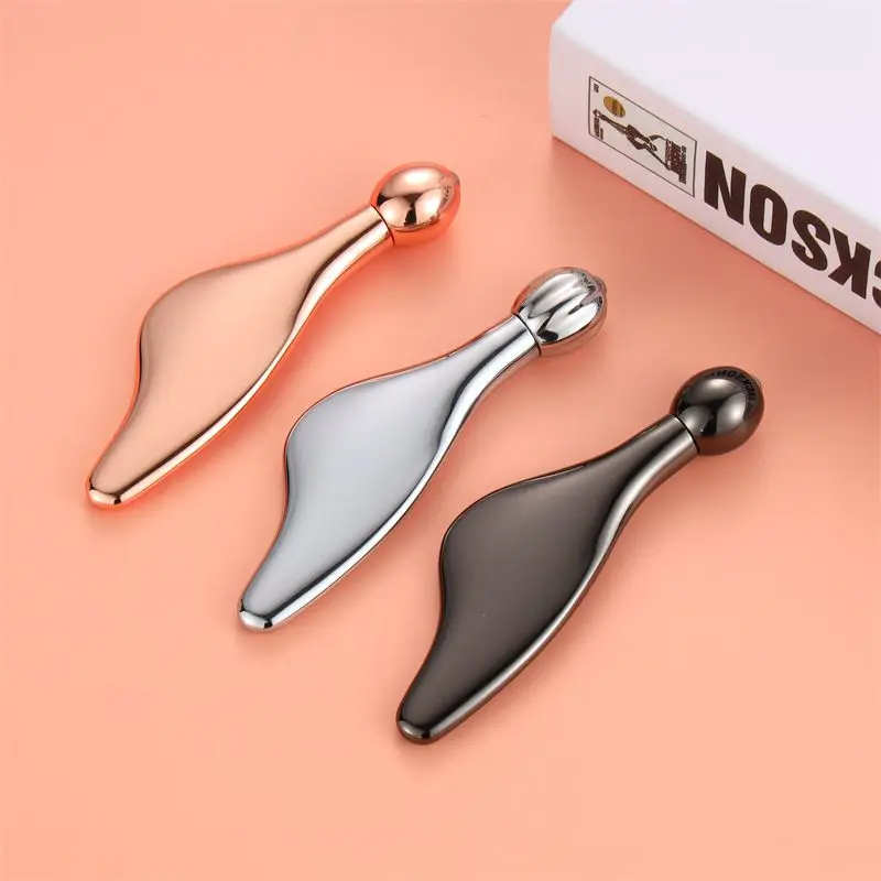 Leaf Massage Shaving Board Roller Ball Facial Lift Eye Face Facial Beauty Metal Scraper