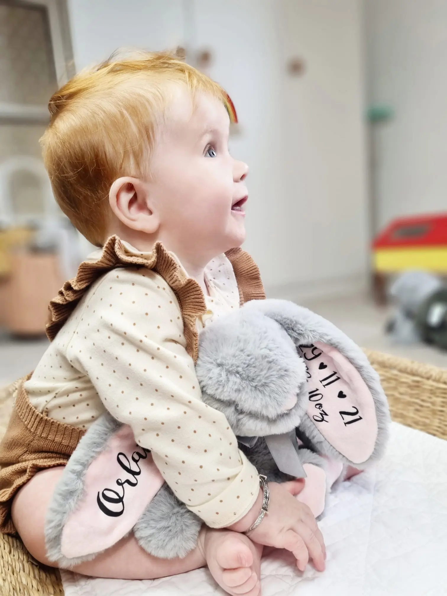 Personalised Long Ear Color Stuffed Soft rabbit peluche perfect flower girl gift Bunny plush toy