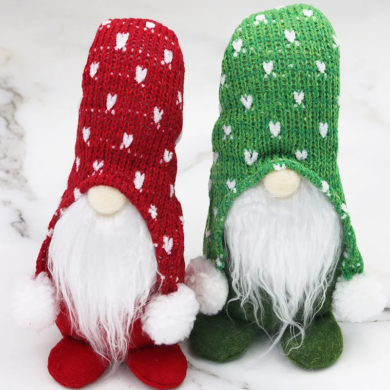 (1pcs/pack) Forest Man White Bearded Faceless Doll Christmas Doll Forest Man Knitted Hat Sitting Dolls Ornament