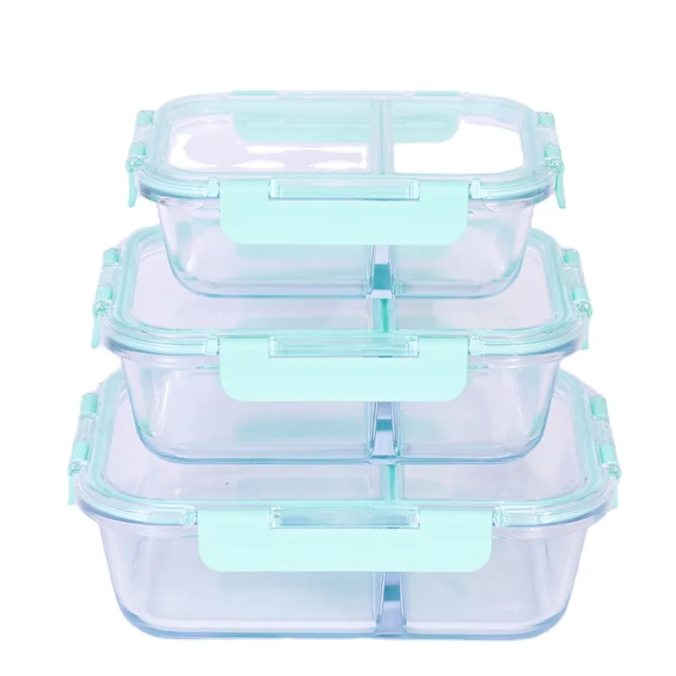 Factory Direct High Quality rectangular pyrex glassware  prep container set
