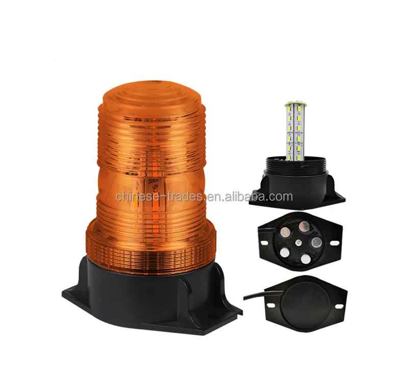Heavy Duty Vehicles LED Amber Strobe Emergency Flash Beacon,  Magnetic Flashing Forklift Warning Signal Safety Lamp