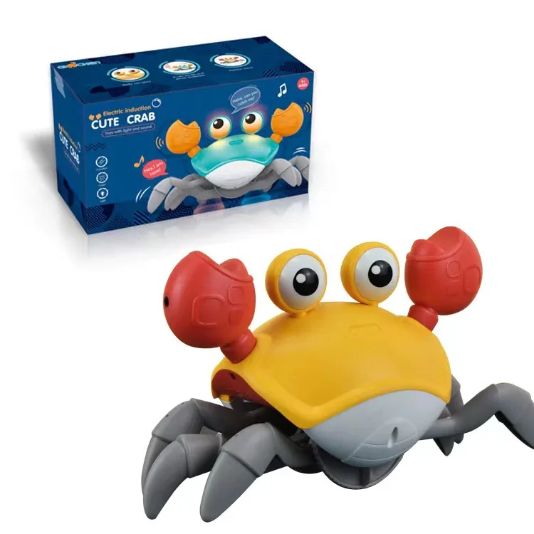 2025 Hot Sales Very Safe Electric Baby Bathtub Toy Plastic Cute Cartoon Crawling Crab Moving Bath Toy for Infant
