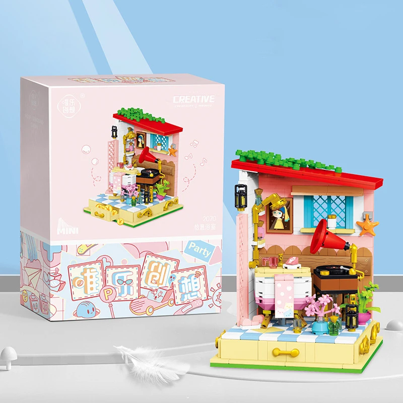 Wholesale new product mini house beautiful street view educational toys building blocks