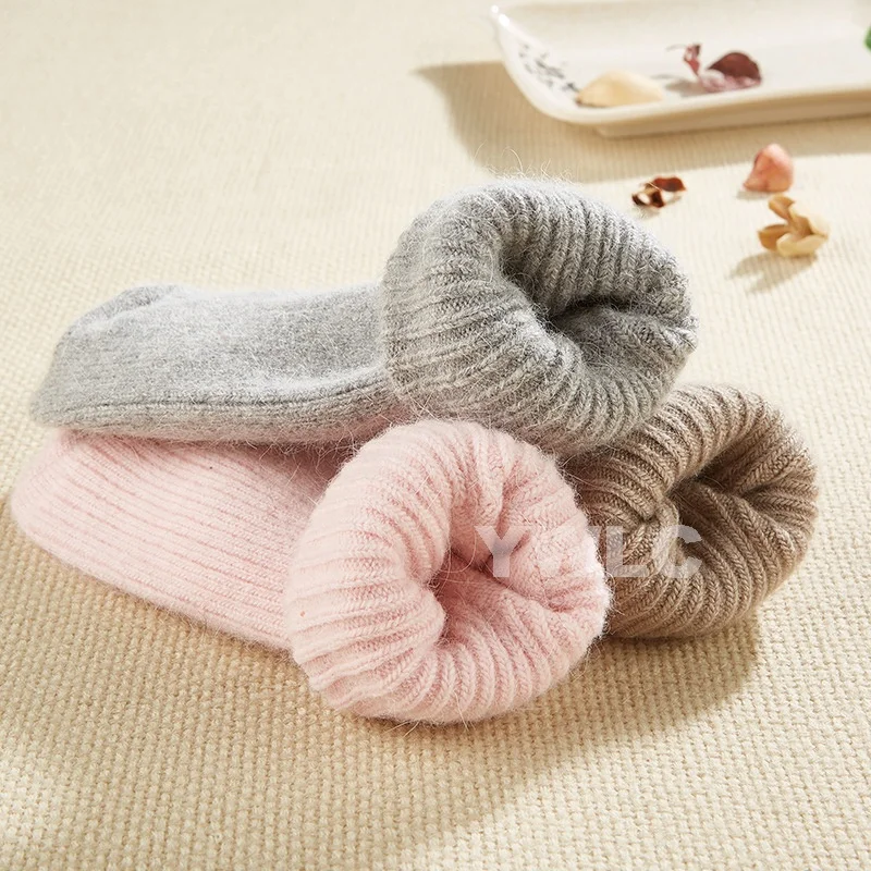 Thick Warm Winter Double Needle Angora Rabbit Wool Thick Super Warm Cashmere Winter Socks for Women