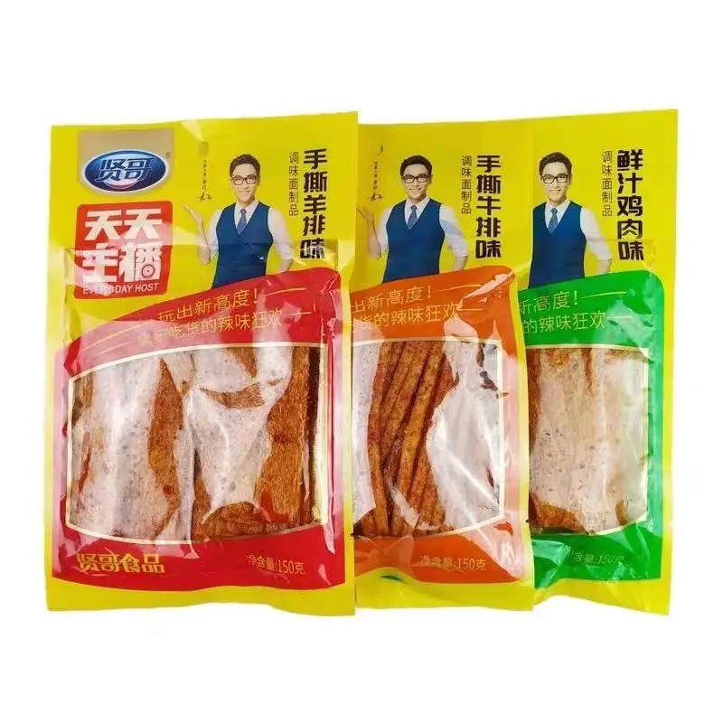 
Xian Ge Chicken Gluten Steak Flavor Lamb Chop Flavor Chicken Flavor Spicy Strips Factory wholesale instant shredded gluten 