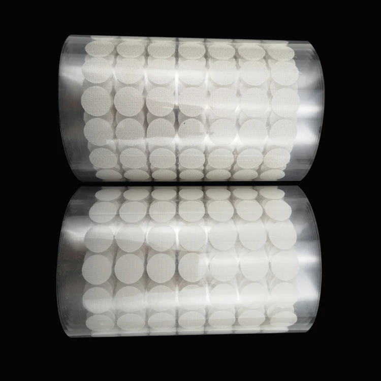 Hot sale China factory wholesale die-cutting adhesive backed hook and loop dots strong sticky circle dots tapes rolls