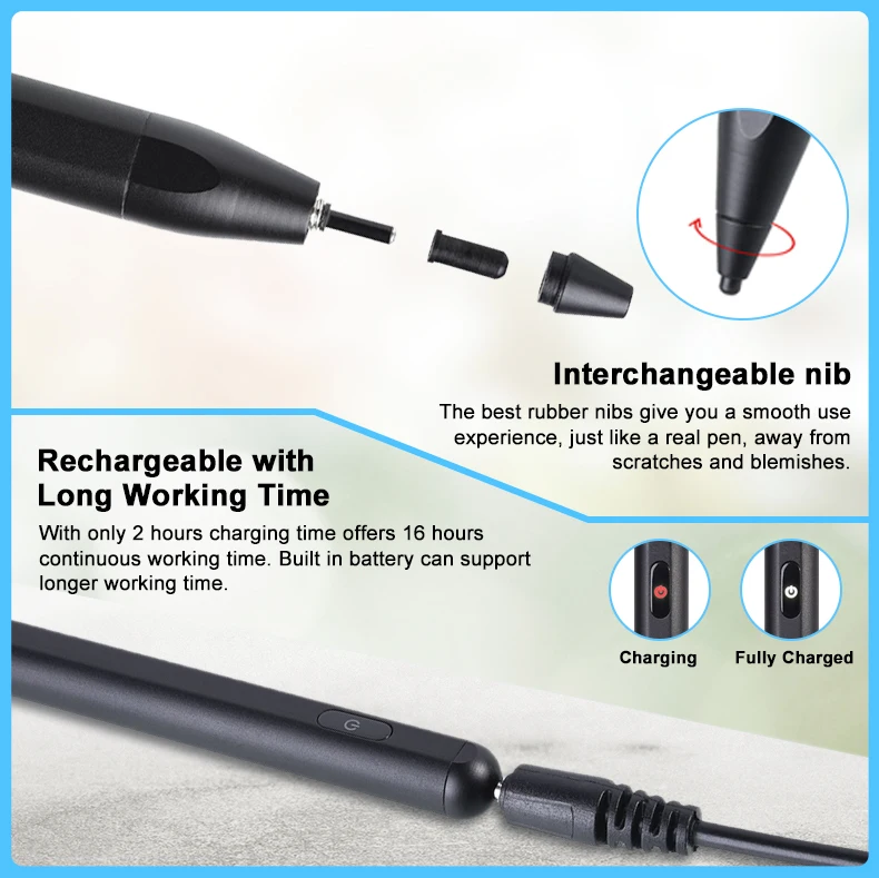 YKS Active Capacitive Metal Stylus Pen For An Droid&ios Universal Tablet Touch Pen Smooth Writing Touch Screen Pen