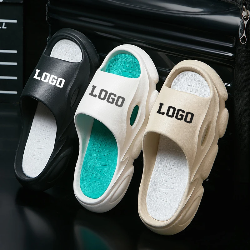 Fashion Beach Thick Soles Designer Do Your Own Logo Custom Men EVA Slides Unisex Sandals Slippers Custom Men