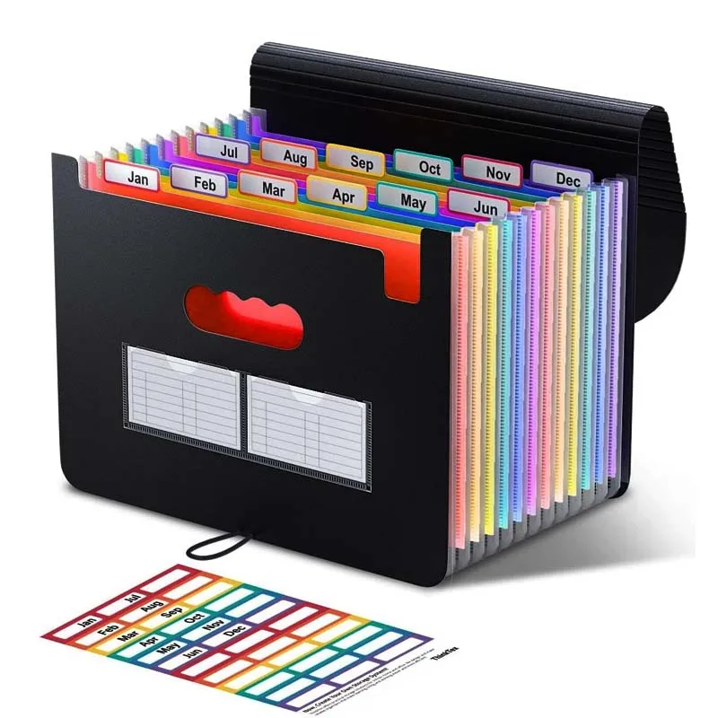 Custom Logo Cover A4 Size Rainbow 13And 25 Pockets File Organizer Folder New Arrival Expanding File Folder Office File Folder