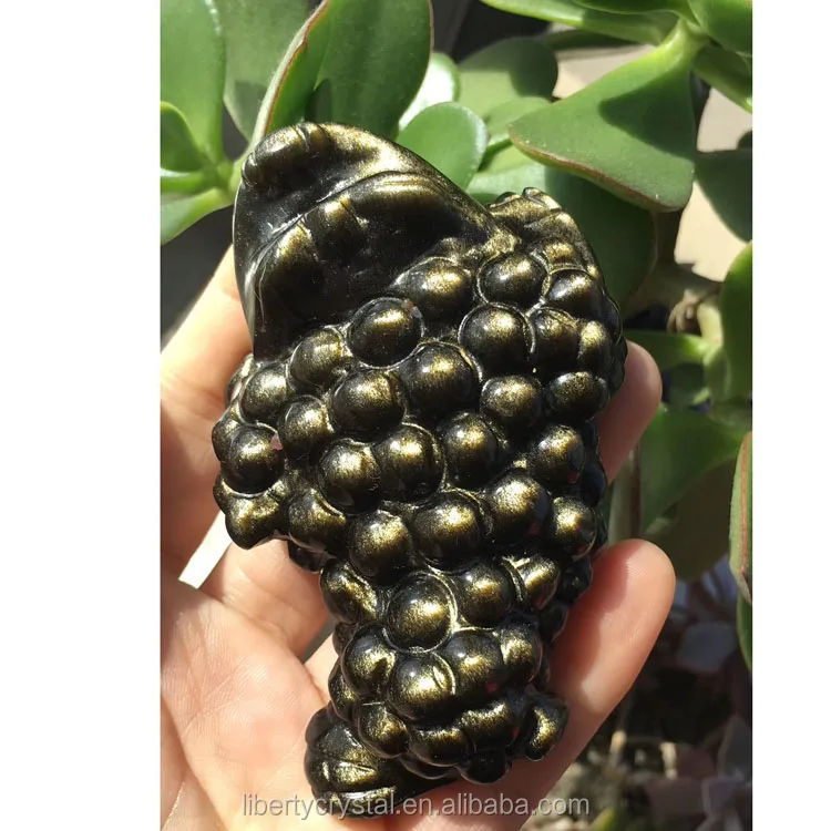 
Hand Carved Beautiful Golden Obsidian Zhaocai Toad For Home Decoration 