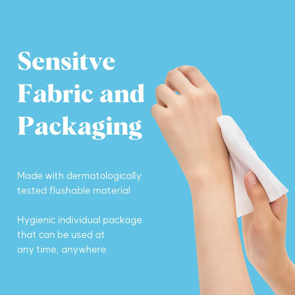 Feminine Wipes Flushable Wipes for Adults Women Body Hand Face Cleaning Travel Bathroom Toilet Daily Use Butt Wipes