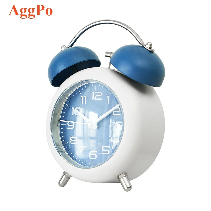 Студенческие Детские механические металлические часы-будильник ночной Светильник настольные часы для