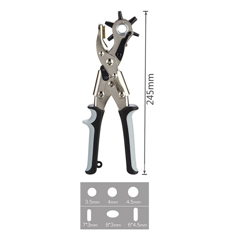 240mm Muli-shape DIY Hole Puncher Steel Saving Power for Leather Cutting 6 Sizes Hole Puncher Hole Puncher Heavy Duty Punch