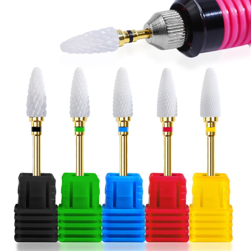 New Ceramic 3/32' Professional Nail Art Drill Machine Tools Wholesale Price Nail Drill Bits
