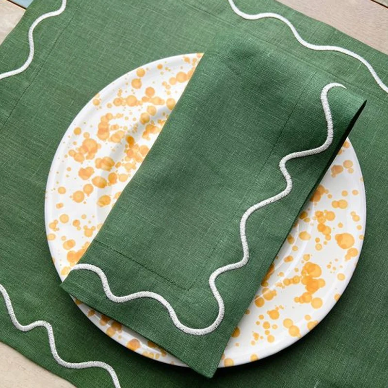 Flax stripe plain cloth napkin cotton linen material home kitchen towel west napkin