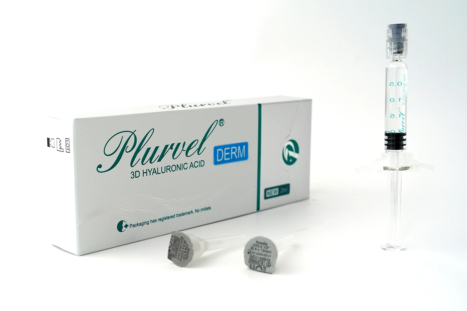 Plurvel Hyaluronic Acid 2ml 24mg/ml Pure Lips Dermal Filler Derm Injection With Needle And Lido For Lip