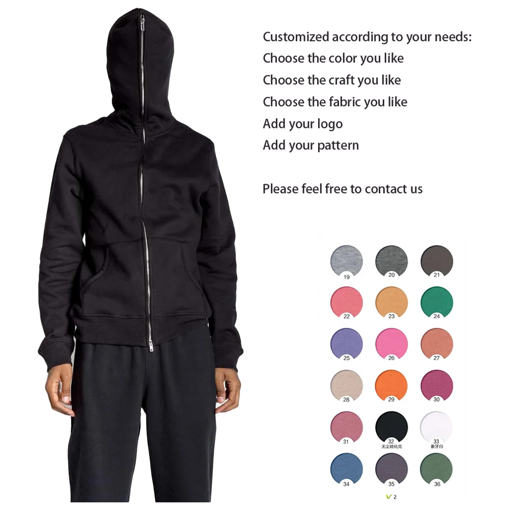 Custom Logo High Quality Print Workout Gym Plain Neon Blank Full Face Zip Up Hoodie For Men