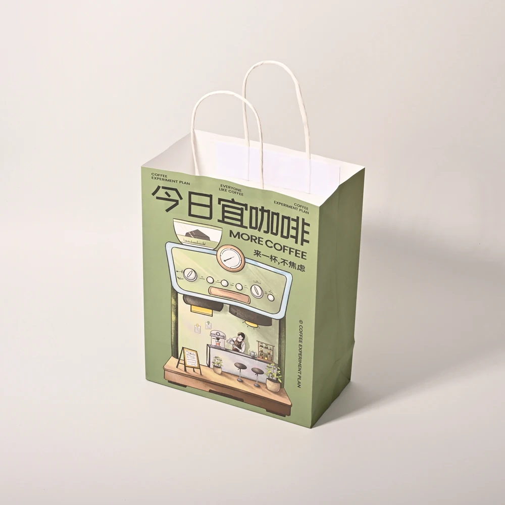Modern Design Custom Paper Bags With Logo Paper Bag Customize Twisted Handle Paper Packaging Bag