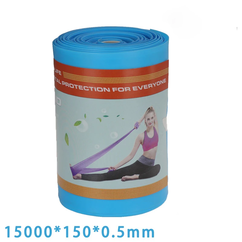 Customized Logo 15m Fitness Stretch Body Training Home Gym Exercise Workout Yoga Fat Resistance Bands Elastic Band
