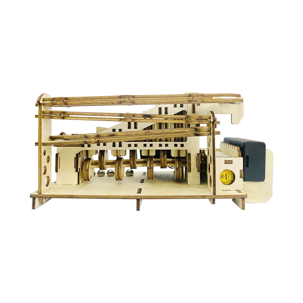 Y-TOP Wooden Marble Run 3D Puzzle Solar Toys Mechanical Race Track Model Maze Ball Game Building Block DIY Toy Set