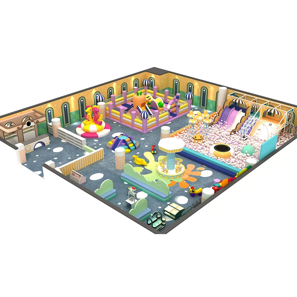 Amusement Park Trumpet Slide Kids Fiberglass Slide Playground Indoor Structure Softplay Equipment Plastic Indoor Playground