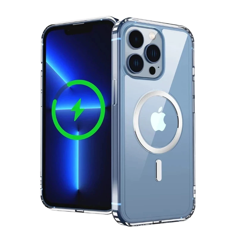 2022 ударопрочный кристально чистый Магнитный чехол magsafes для iPhone 12 13 pro max mini tpu pc Магнитный чехол-накладка с кольцом