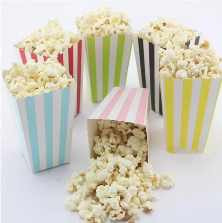 Custom logo colorful paperboard french fries popcorn snack food chip paper box