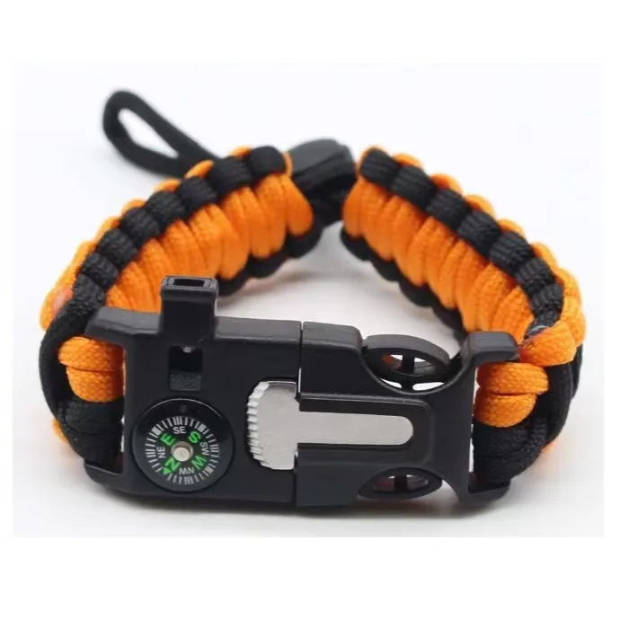 XIWANG Outdoor 5 in 1 Survival Paracord Knife Survival Bracelet Paracord Bracelet Kit for Outdoor Survival