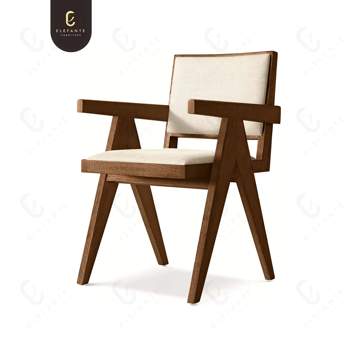 High Quality Classical Design Style Dining Room Furniture Indoor Kitchen Furniture Fabric Solid Wooden Dining Chair