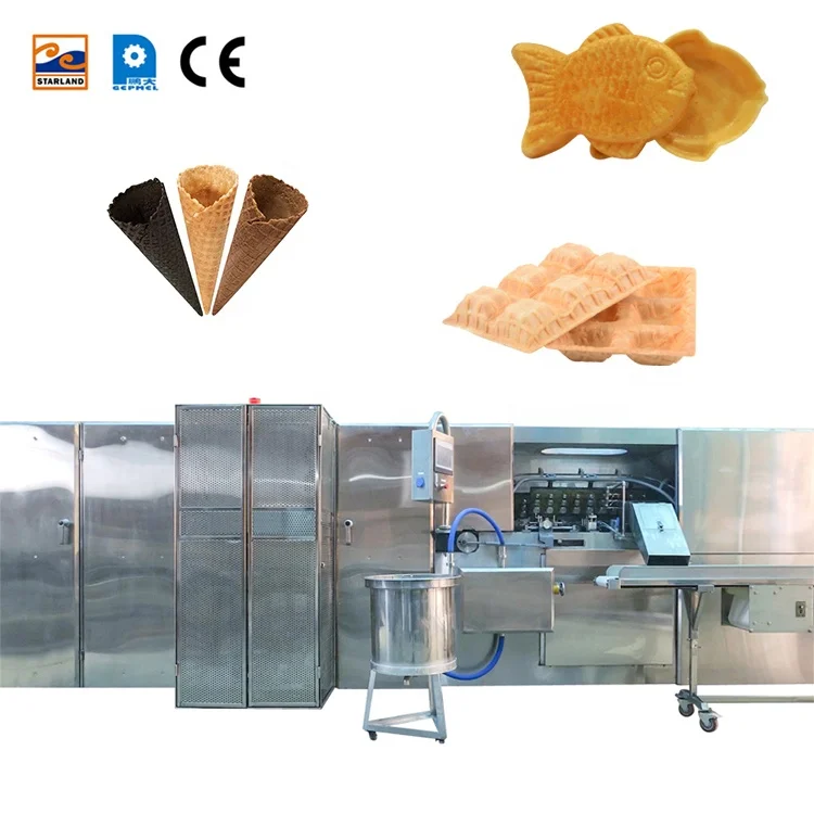 One-stop Service Ice Cream Cone Wafer Biscuit Maker Press Machine Automatic Waffle Egg Sugar Cone Making Forming Machine