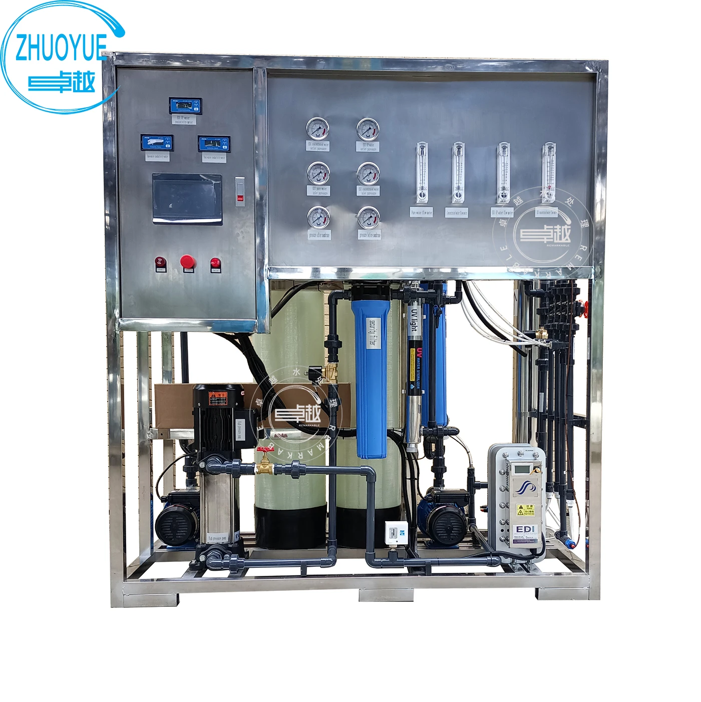 250L UP Ultra Pure Water Electrodeionization EDI Water Treatment Systems for Plating Industry